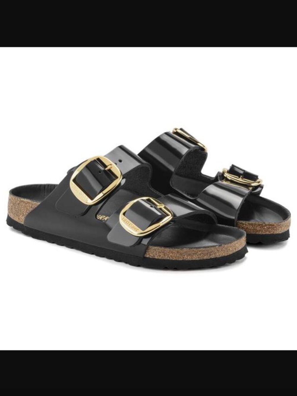 Birkenstock Arizona Big Buckle High Shine Black Patent Leather Sandals 39 8-8.5 - Picture 5 of 10